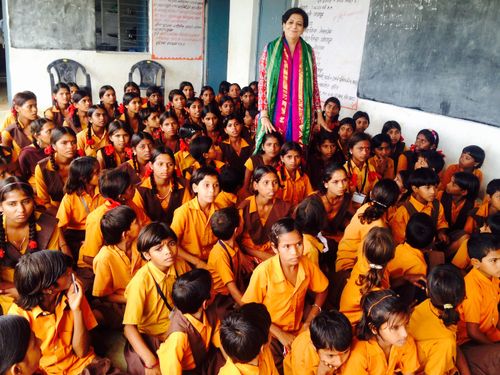 Mrs. Lalita Nijhawan with students