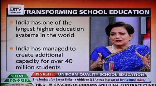 Mrs. Lalita Nijhawan on a TV news panel