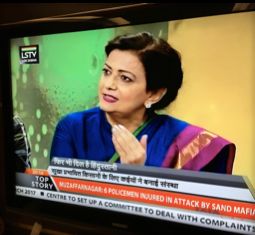 Mrs. Lalita Nijhawan on a TV news panel