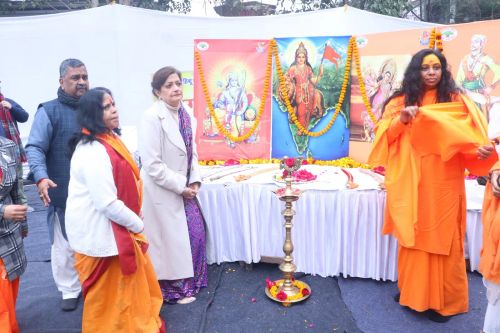Mrs. Lalita Nijhawan at the lighting of the lamp ceremony