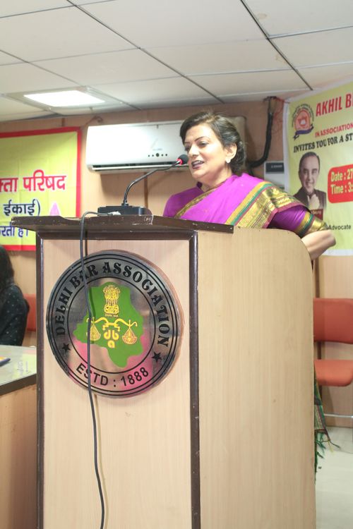 Mrs. Lalita Nijhawan in a meeting