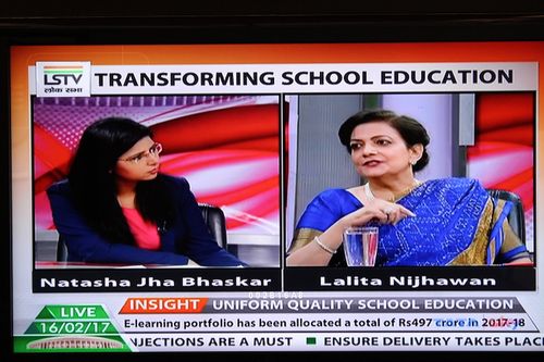 Mrs. Lalita Nijhawan on a TV news panel