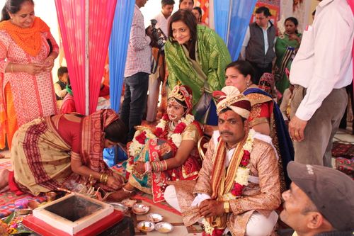 Mrs. Lalita Nijhawan in a wedding ceremony